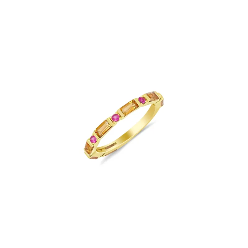 Yellow Gold Pink Sapphire Citrine Ring-Online Exclusive sold by Meira T