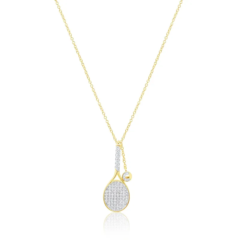 Yellow Gold Tennis Necklace sold by Meira T