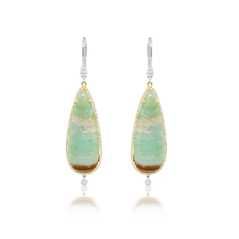 Opalized Wood Drop Earrings sold by Meira T
