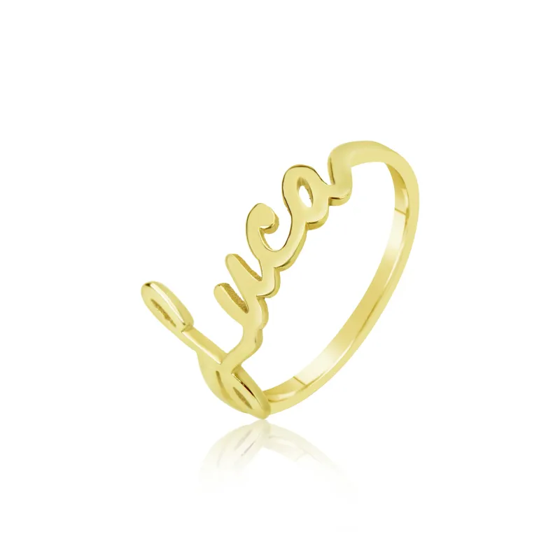 Meira T 14k Gold Name Ring sold by Meira T