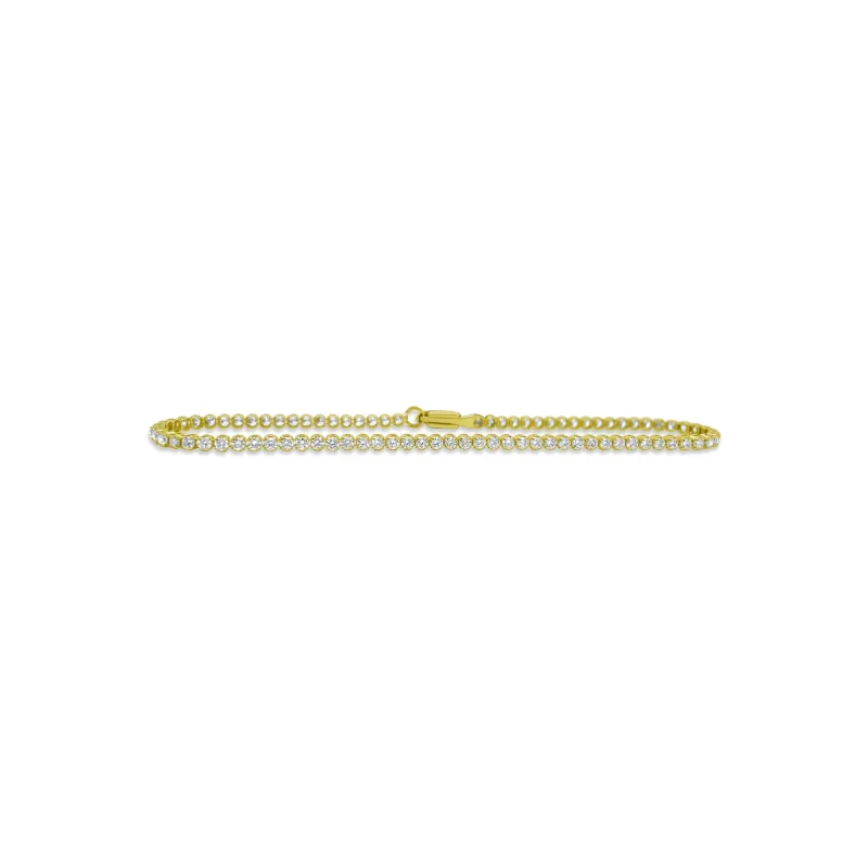 1.8 carats Yellow Gold Diamond Tennis Bracelet sold by Meira T