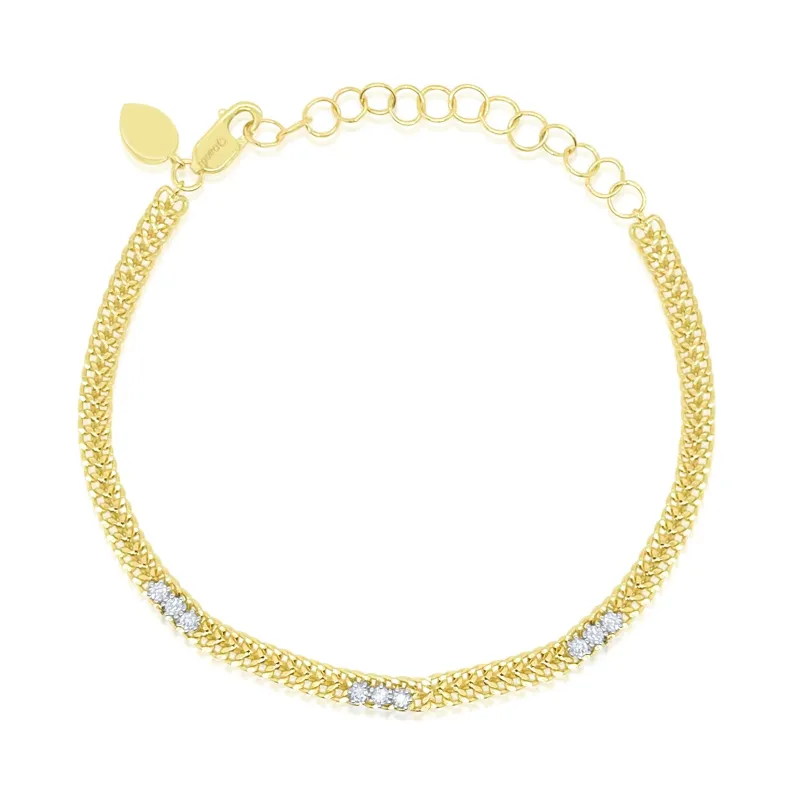 Textured Chain Diamond Bracelet sold by Meira T