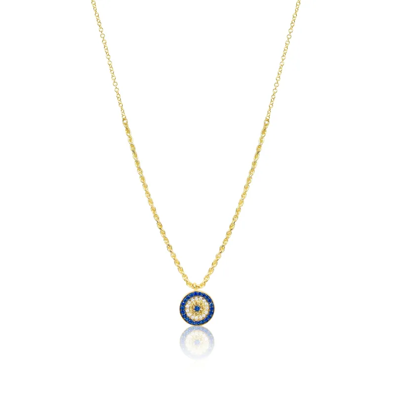 Blue Sapphire Evil Eye Necklace sold by Meira T
