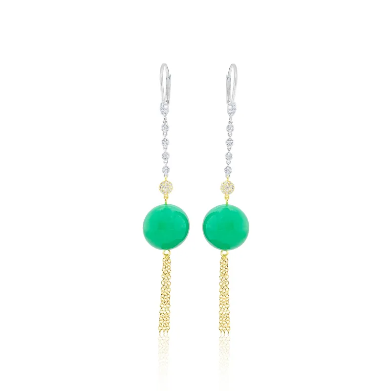 Chrysoprase Fringe Earrings sold by Meira T