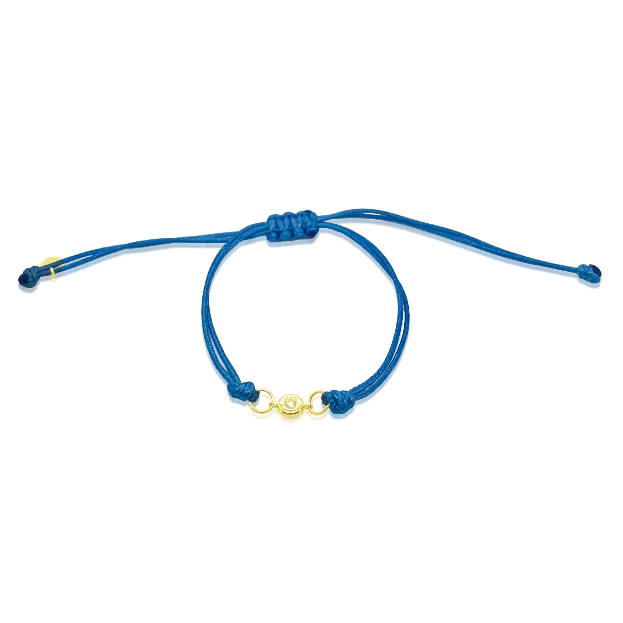 Blue .04 Ct Bezel Cord Bracelet sold by Meira T