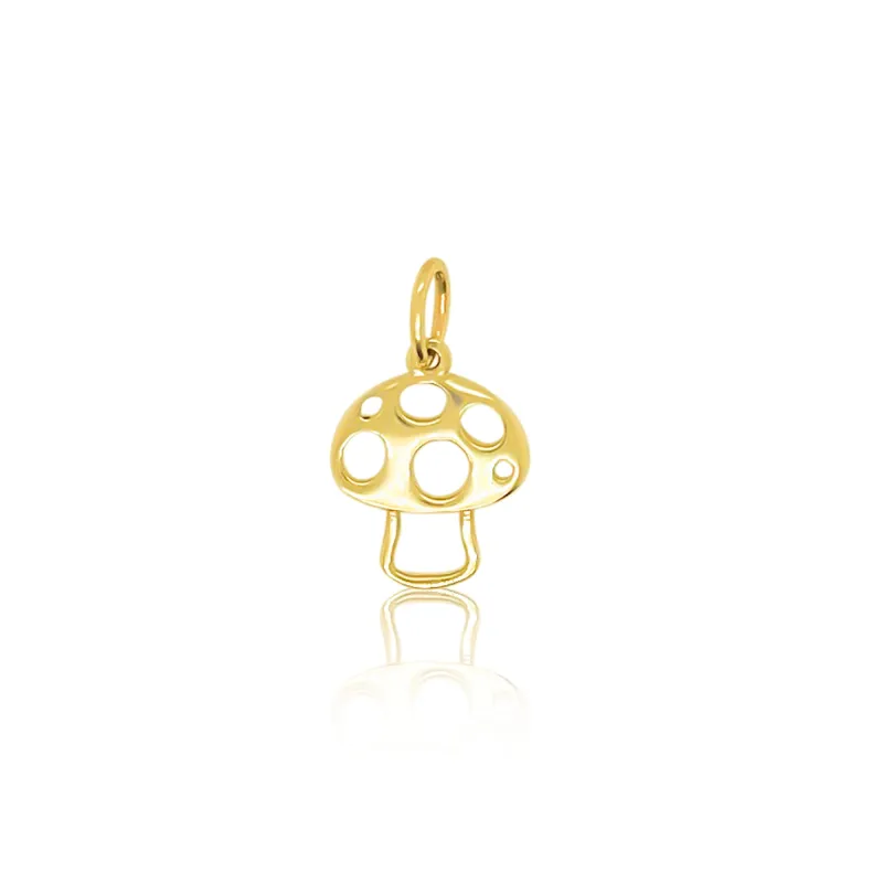 14k Yellow Gold Mushroom Charm sold by Meira T