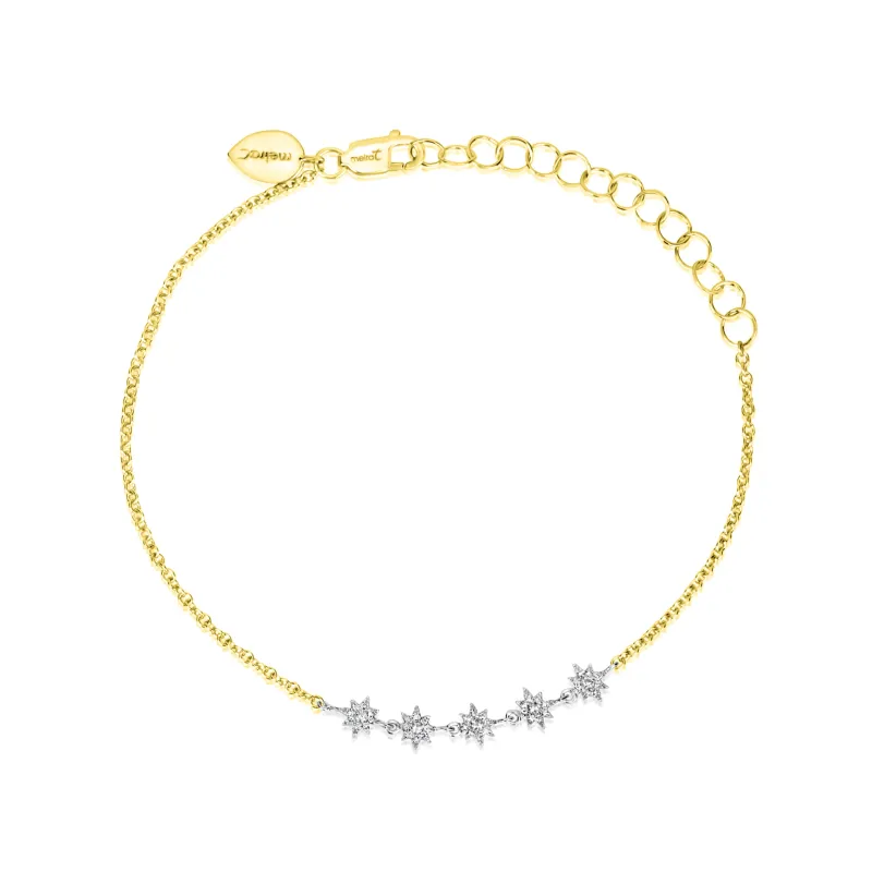Yellow Gold Dainty Starburst Bracelet sold by Meira T