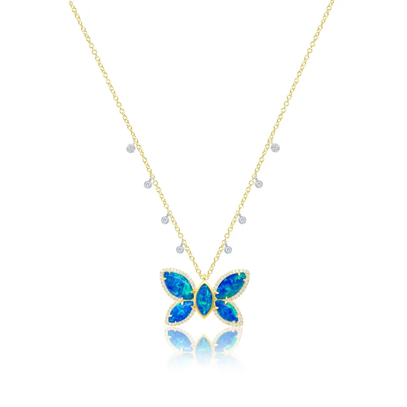 Opal Butterfly Necklace sold by Meira T