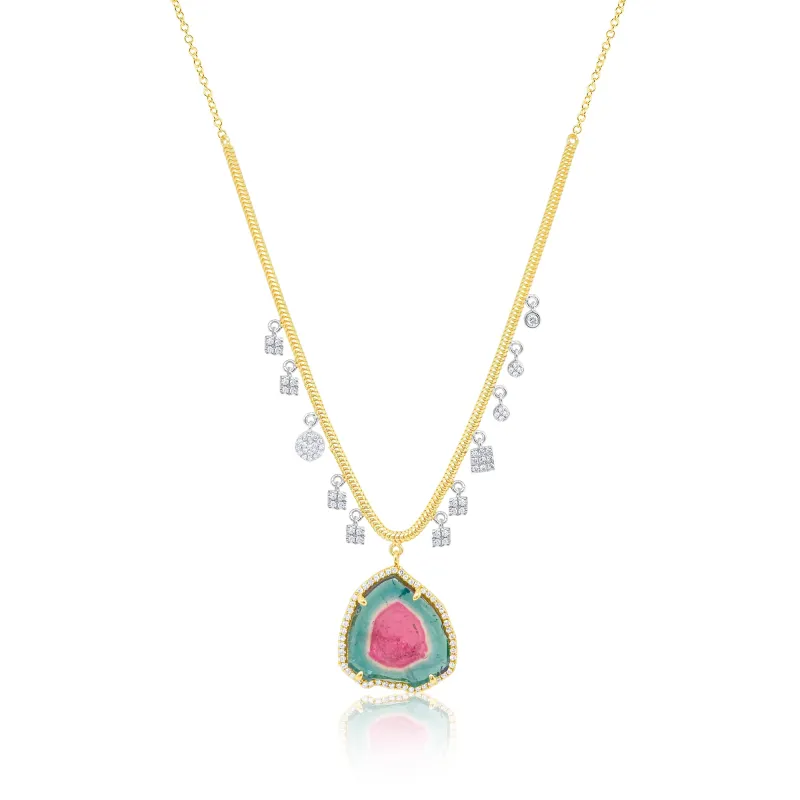 Watermelon Tourmaline Necklace sold by Meira T