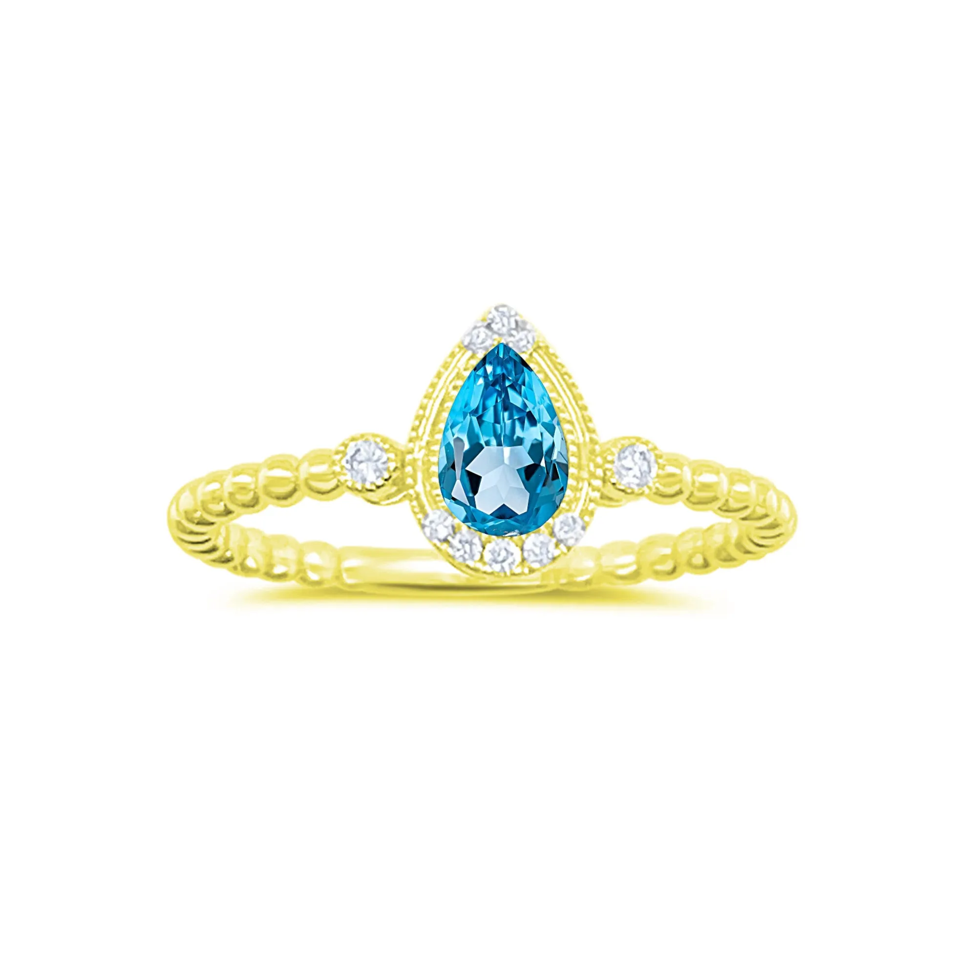 Pear Shape Blue Topaz Ring sold by Meira T