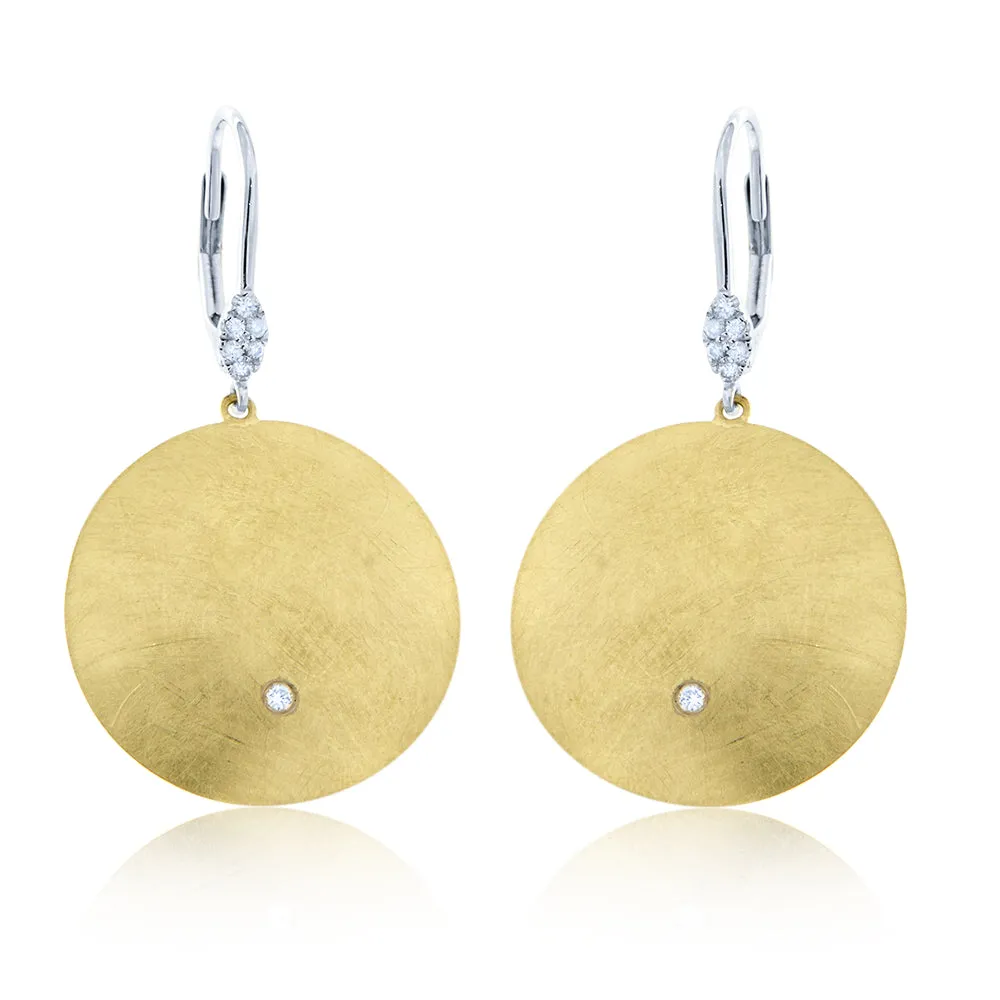 Diamond and Silver Disc Earrings .11 ct sold by Meira T