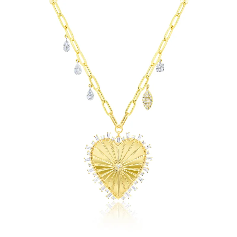 Medallion Heart Paperclip Necklace sold by Meira T