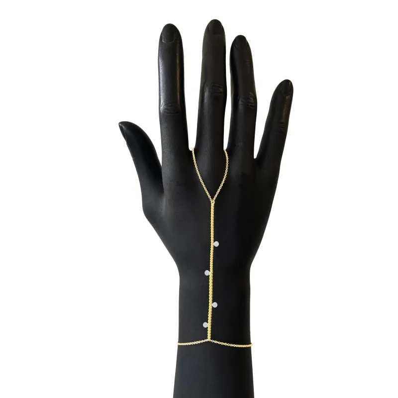 Yellow Gold Hand Chain Ring sold by Meira T