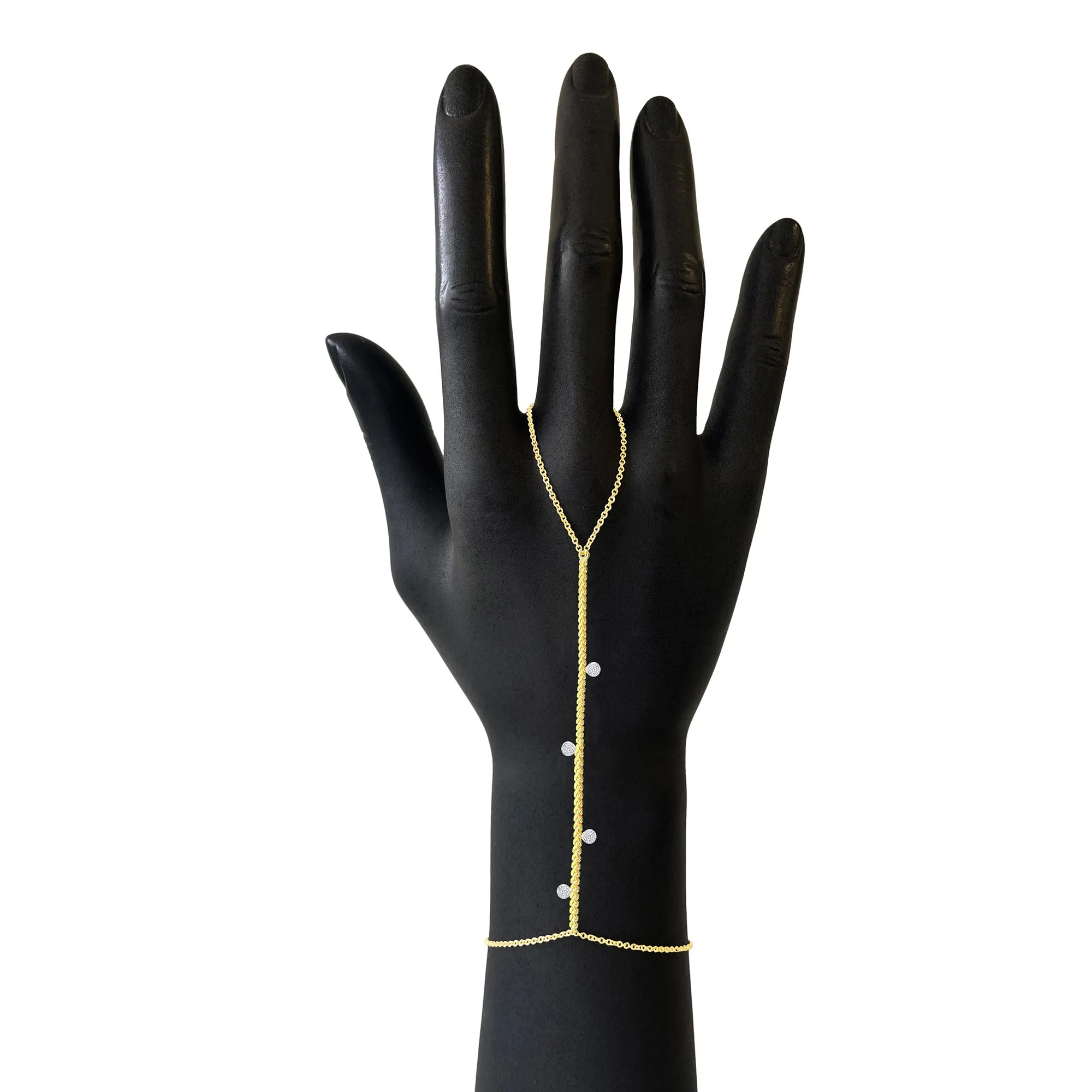 Yellow Gold Hand Chain Ring sold by Meira T