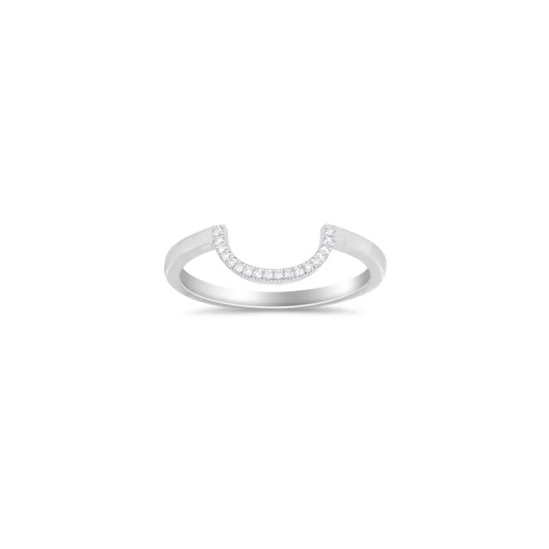 14K White Gold Diamond Arch Ring sold by Meira T