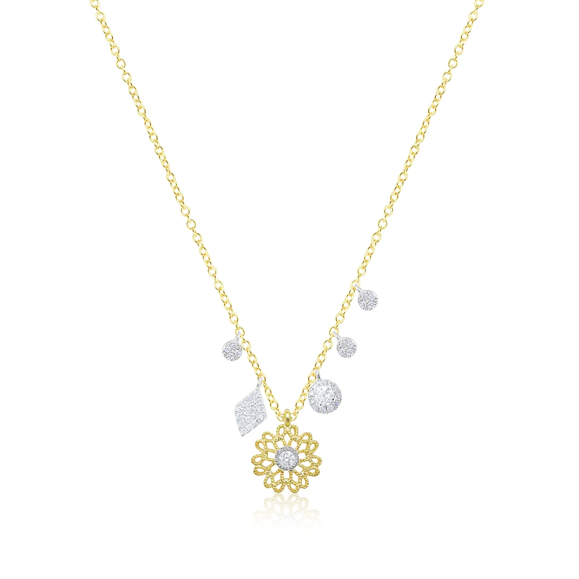 Brushed Flower Motif Necklace sold by Meira T