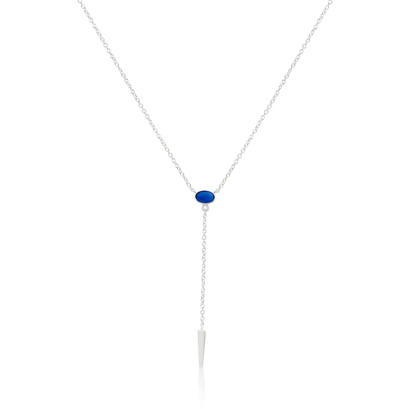 White Gold and Sapphire Lariat sold by Meira T