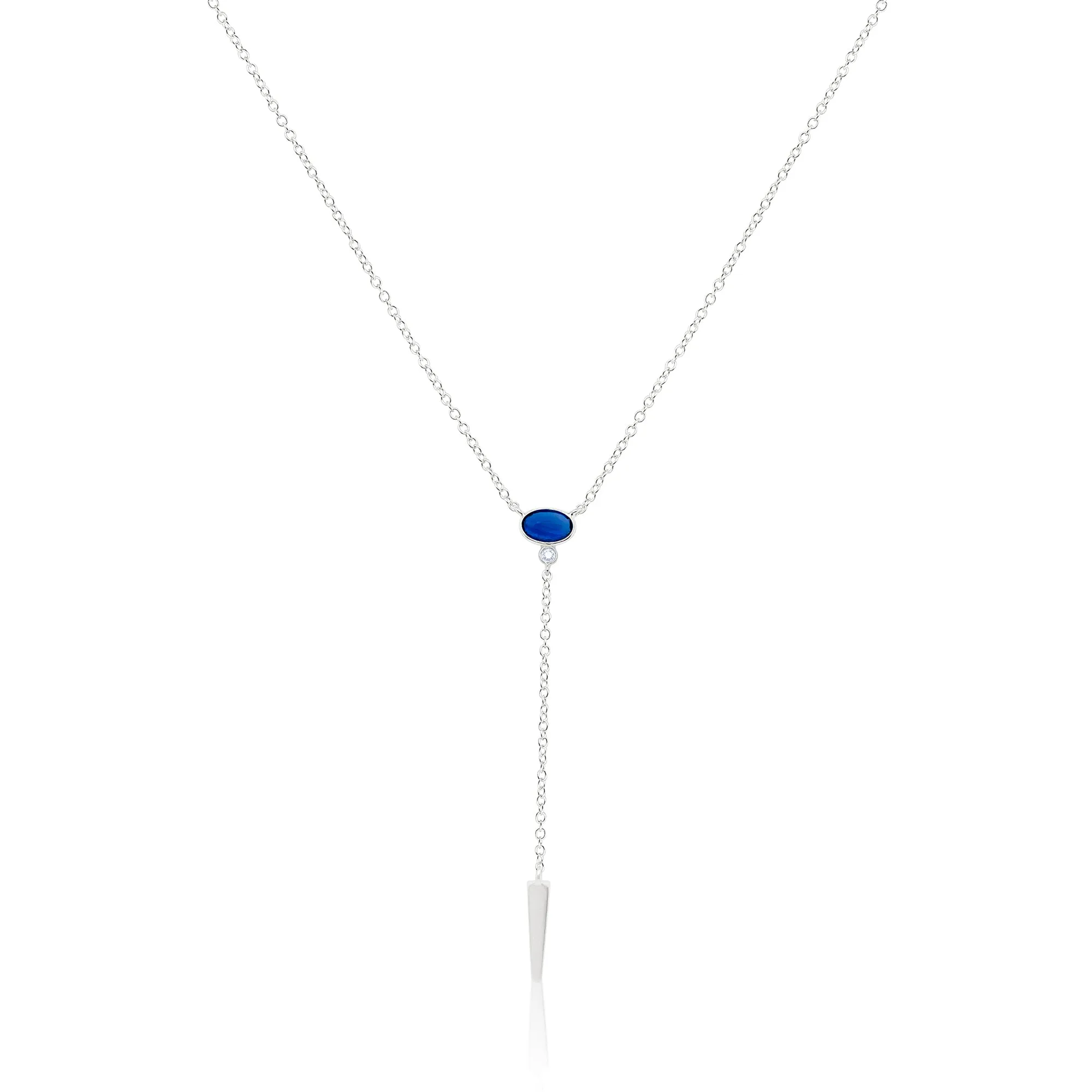 White Gold and Sapphire Lariat sold by Meira T