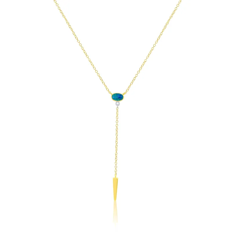 Yellow Gold and Opal Lariat sold by Meira T