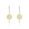 14k Two Tone Gold Flower Diamond Earrings sold by Meira T