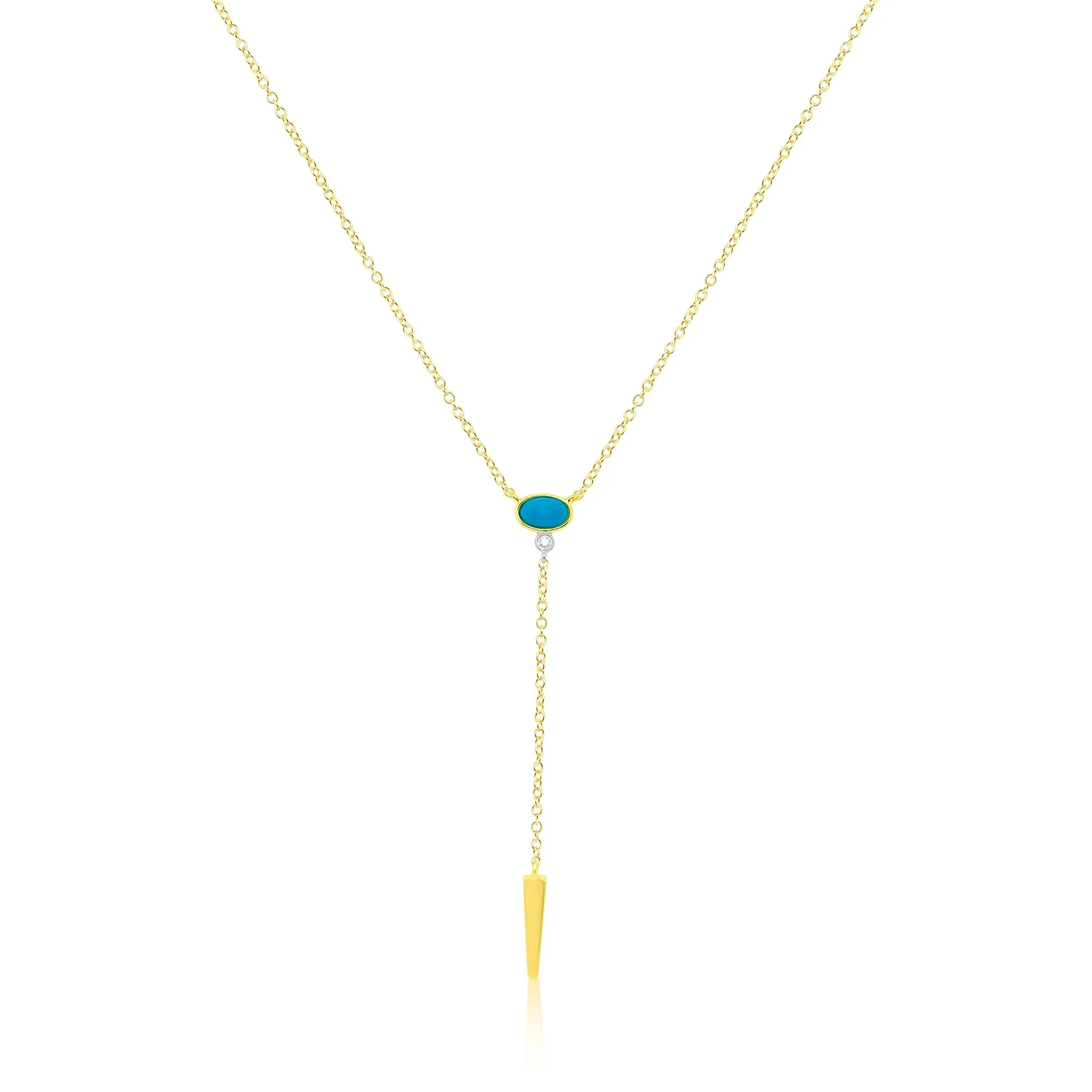 Yellow Gold and Turquoise Lariat sold by Meira T
