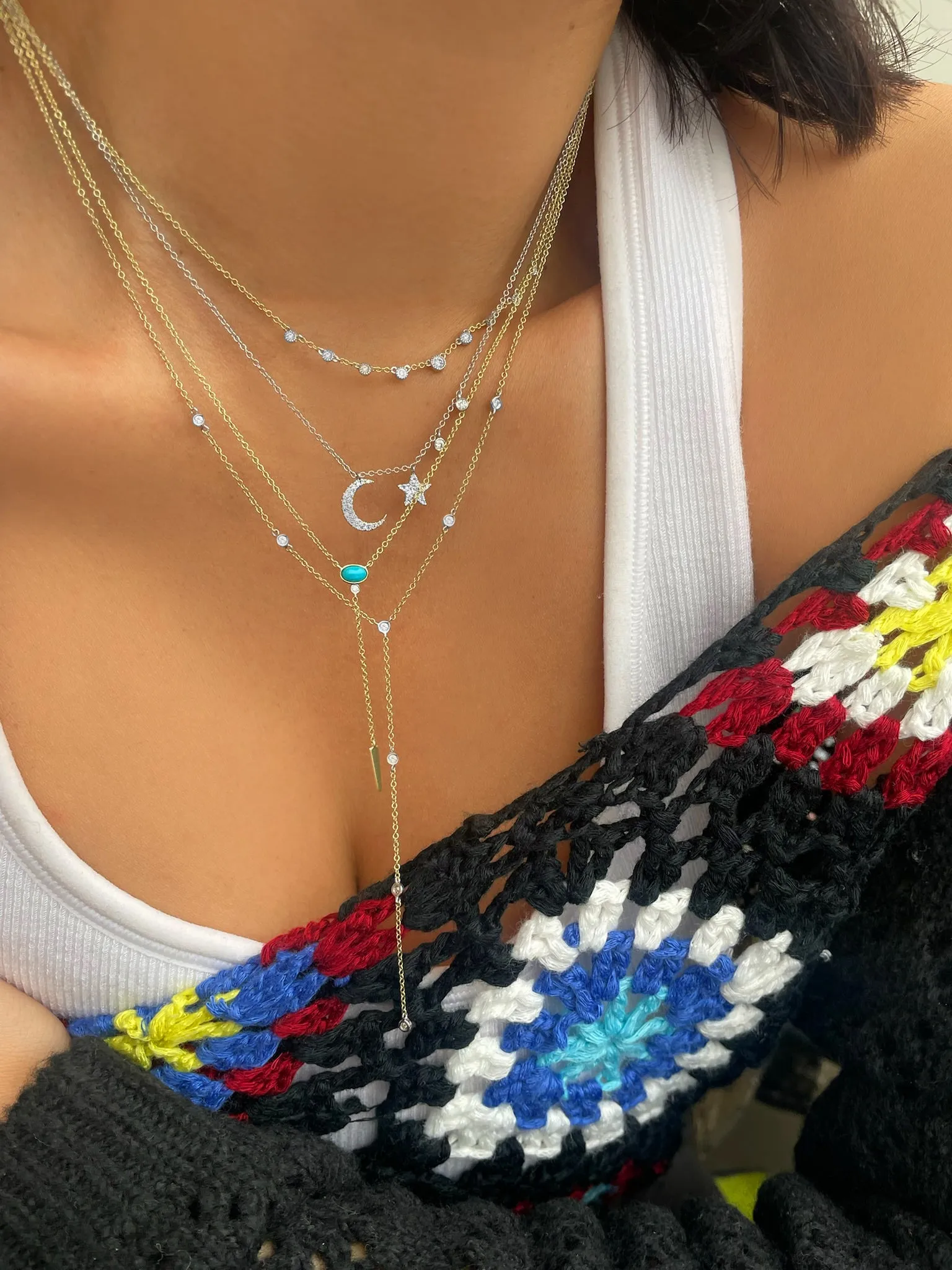 Yellow Gold and Turquoise Lariat sold by Meira T product image thumbnail 2