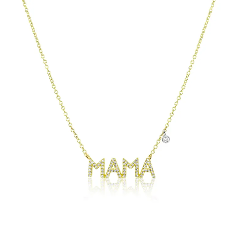 Yellow Gold Mama Diamond Necklace sold by Meira T