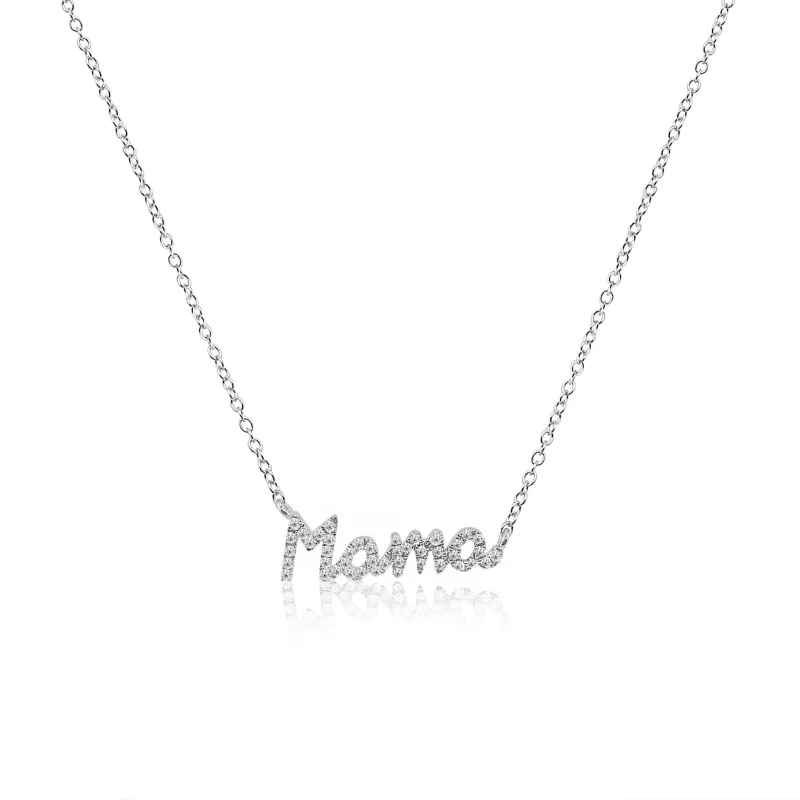 White Gold Mama Necklace sold by Meira T