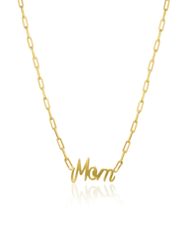 18K Gold Fill Mom Pendant on Paperclip Chain -  ALL NEW BOUTIQUE EXCLUSIVE sold by Meira T