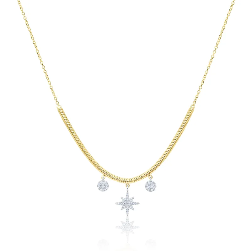 Diamond Starburst Snake Chain Necklace sold by Meira T