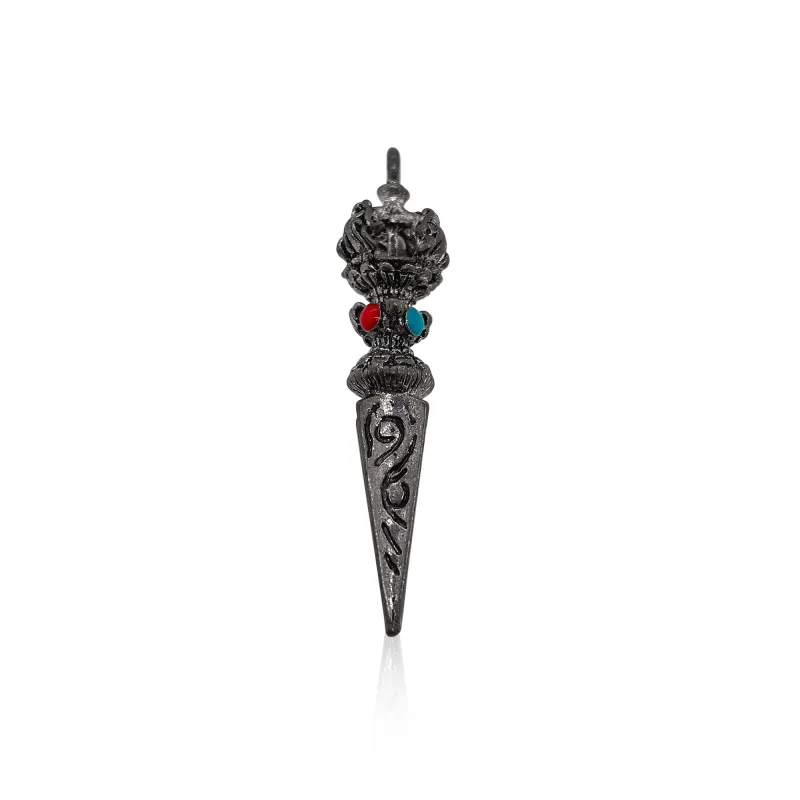 Mens Charm in Silver with Choral and Turquoise Accents ONE OF A KIND sold by Meira T