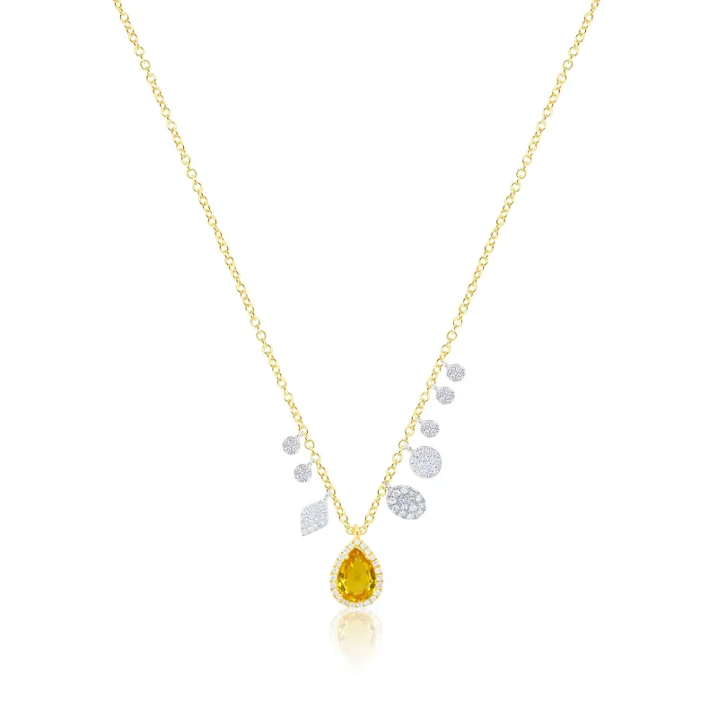 Yellow Sapphire Pear Necklace sold by Meira T