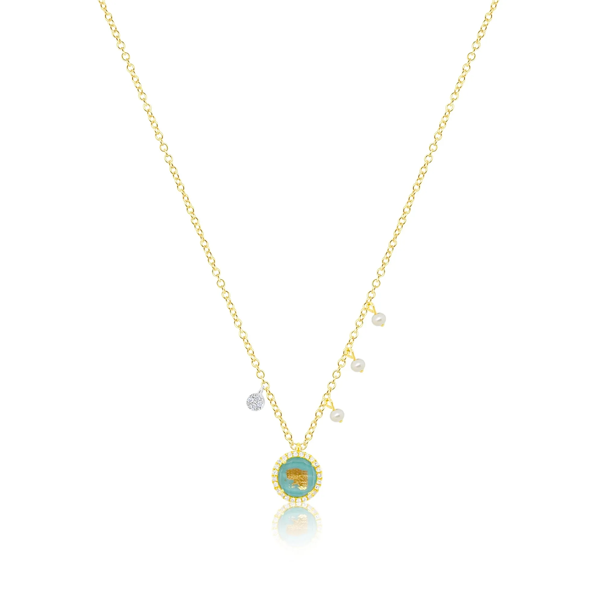 Turquoise and Pearl Diamond Necklace sold by Meira T