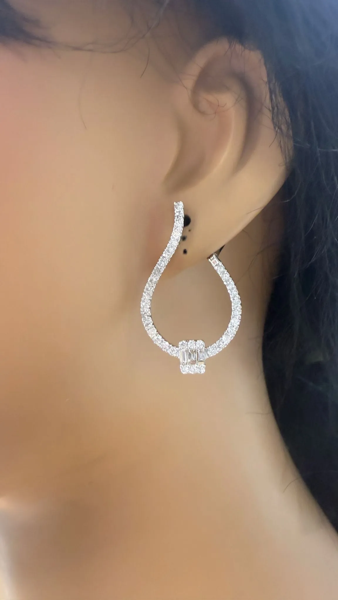 White Gold Illusion Earrings sold by Meira T