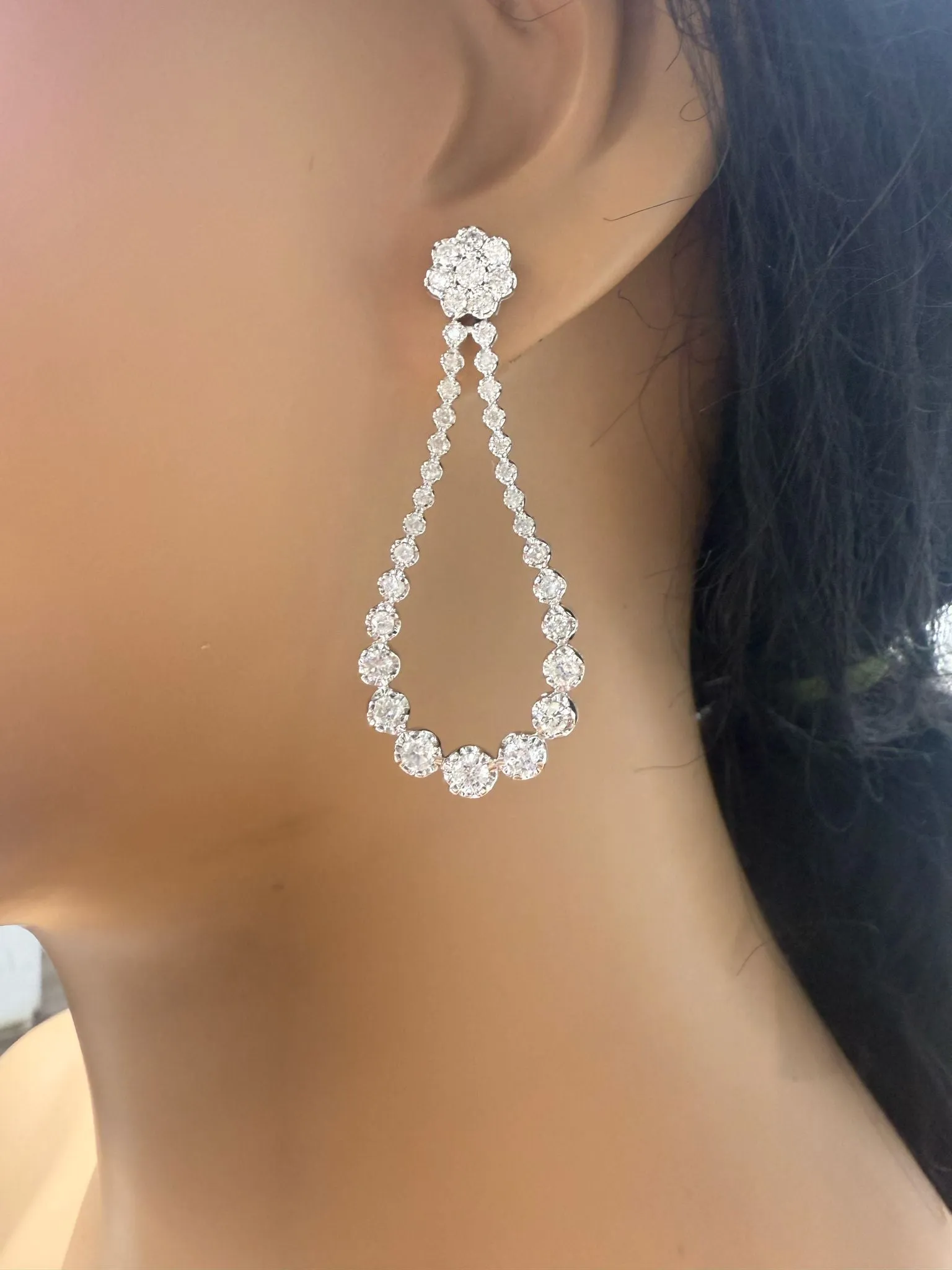 White Gold Chandelier Earring sold by Meira T