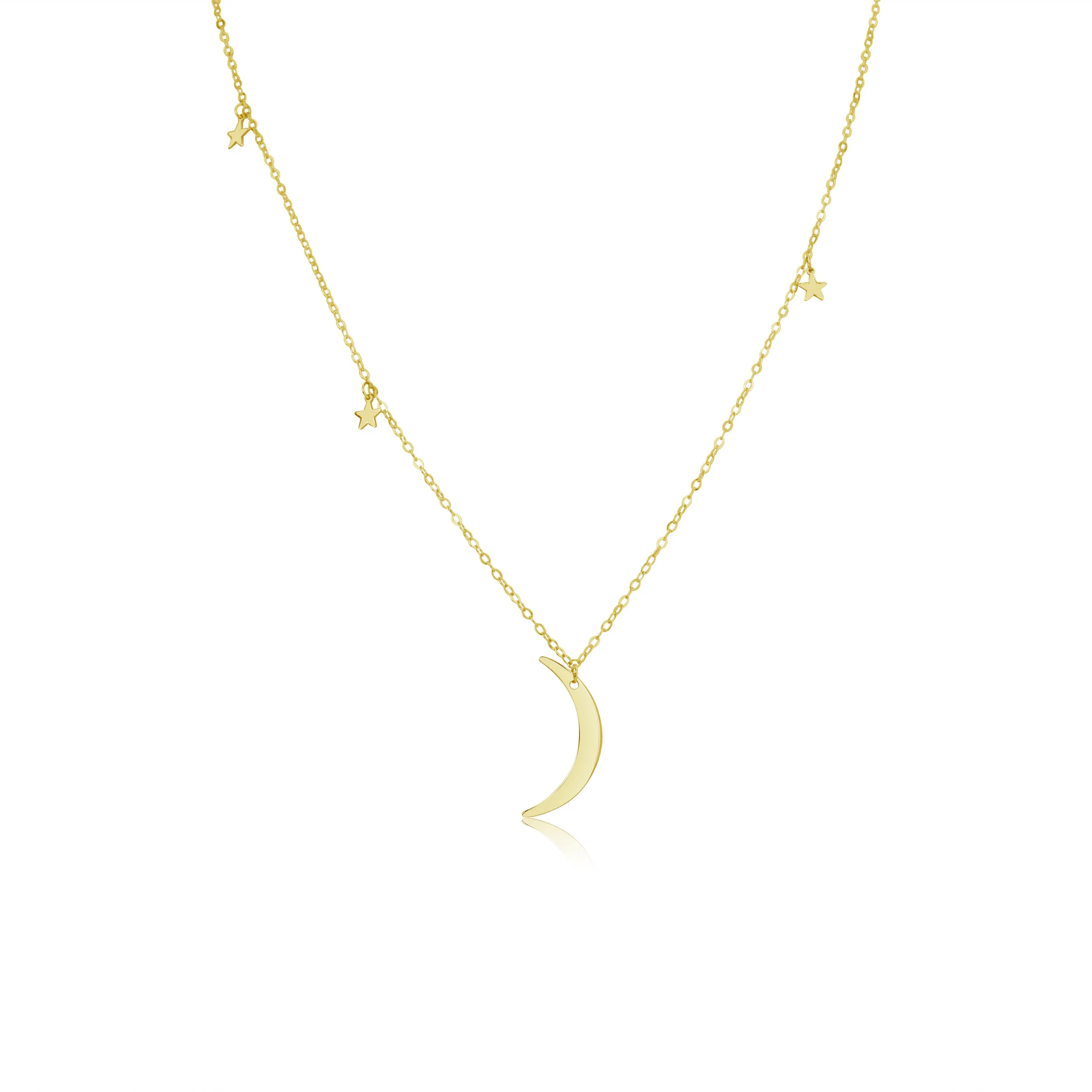 14kt Yellow Gold Moon and Stars Necklace sold by Meira T