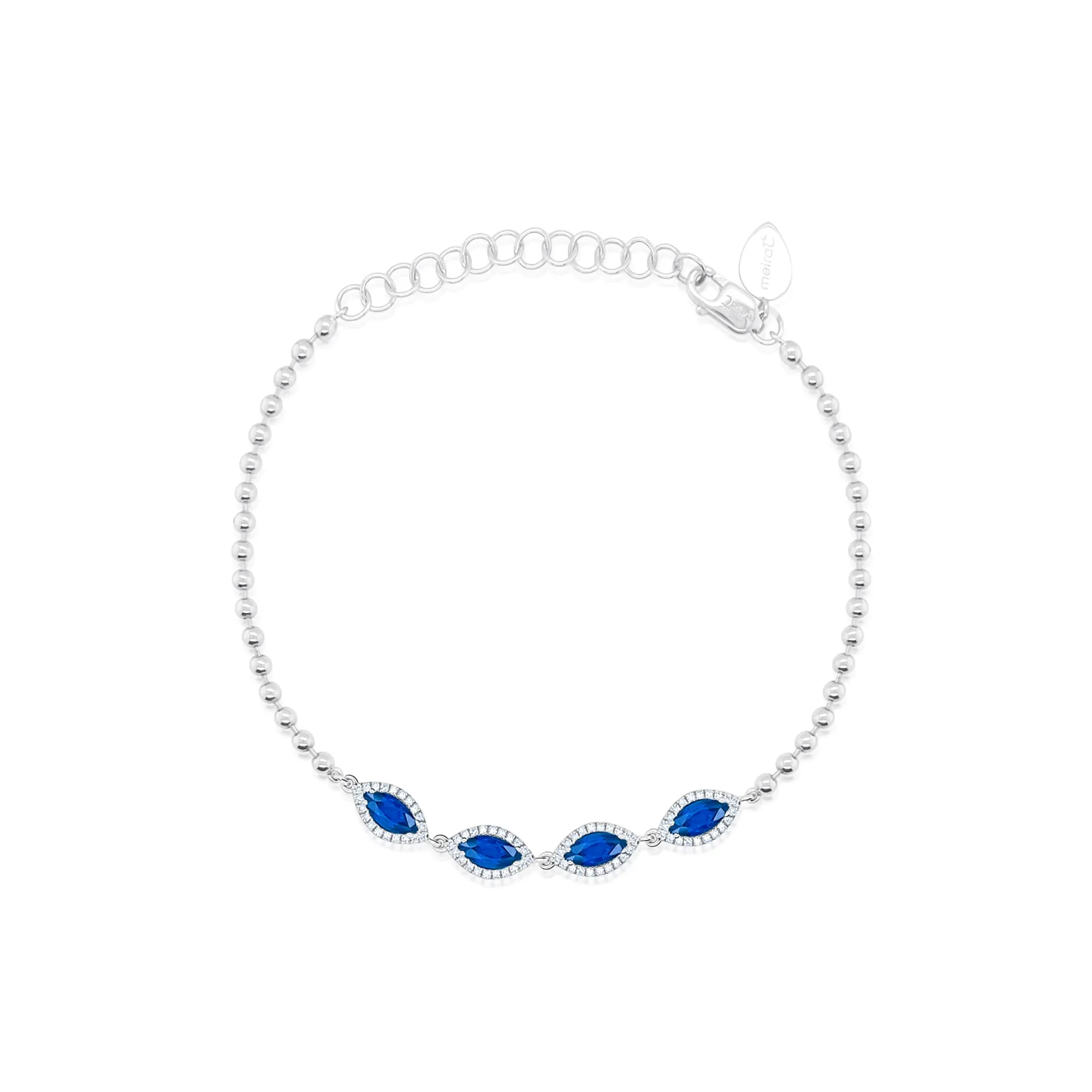 Blue Sapphire Ball Chain Bracelet sold by Meira T