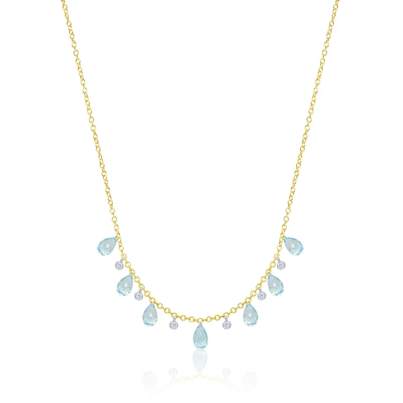 Blue Topaz Drop Necklace sold by Meira T