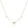 Yellow Gold Pave Diamond Butterfly Necklace sold by Meira T