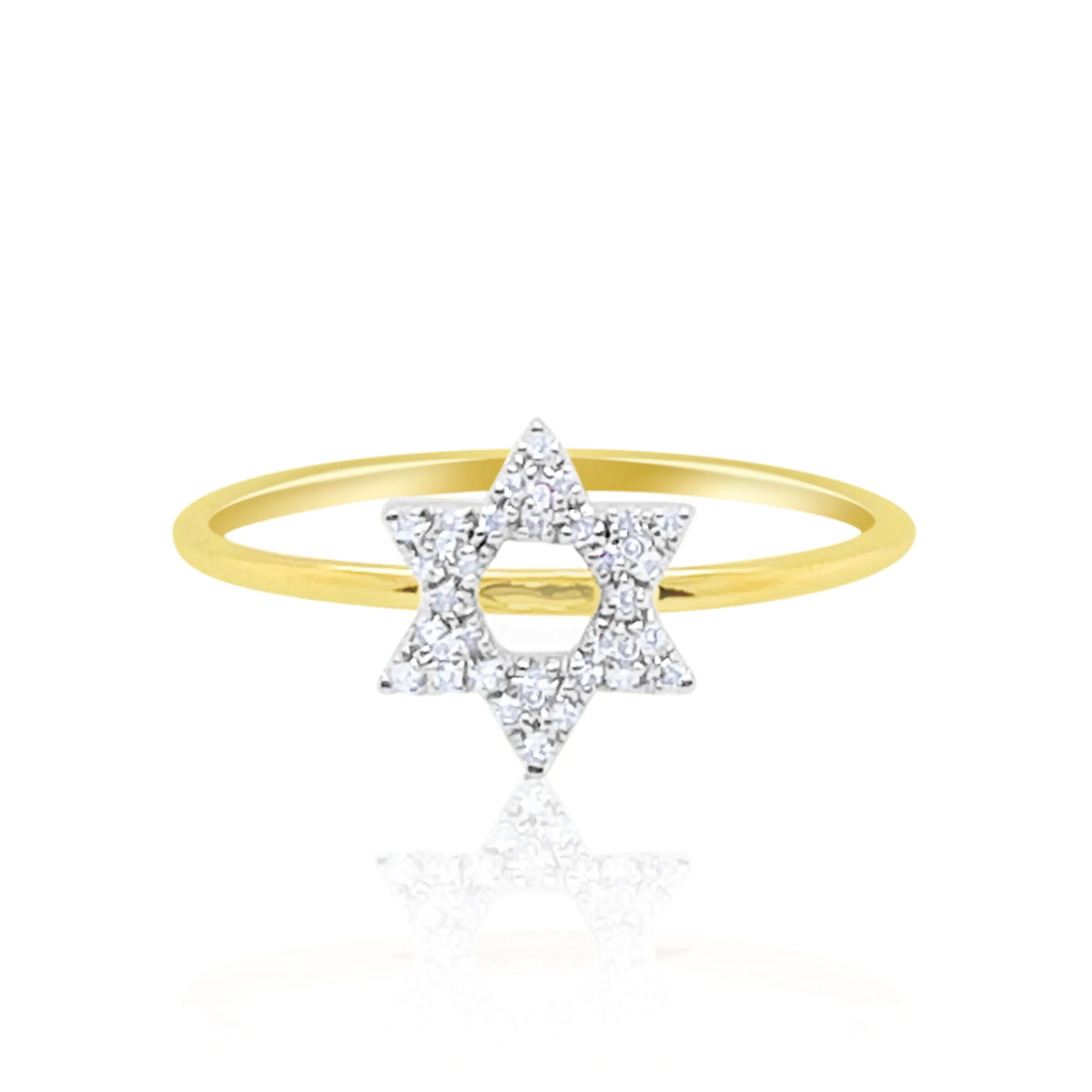 Star of David Diamond Ring in 14kt Yellow Gold sold by Meira T