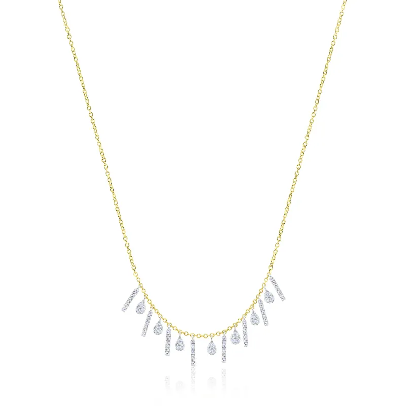 Diamond Bars and Teardrops Drop Necklace sold by Meira T
