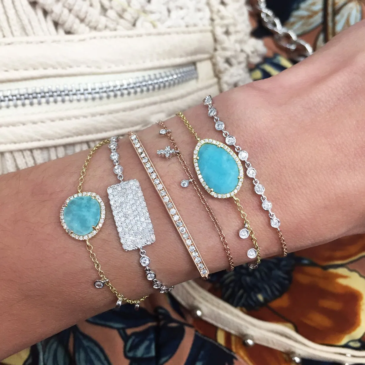 14kt Rose Gold Diamond Cross and Bezels Bracelet 7 Inches Adjustable sold by Meira T product image thumbnail 2