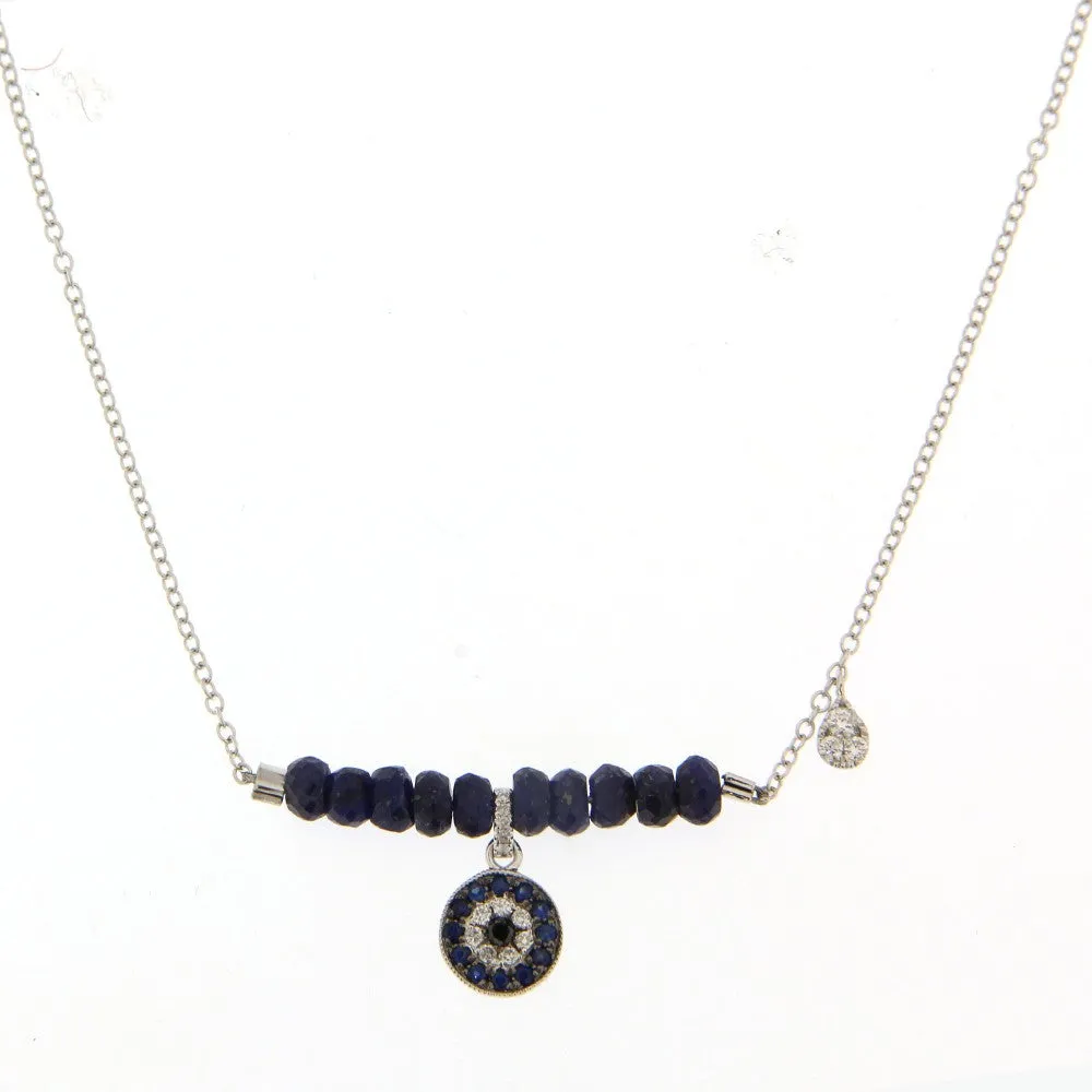 Blue Sapphire Evil Eye Blue Sapphire Bead Necklace sold by Meira T