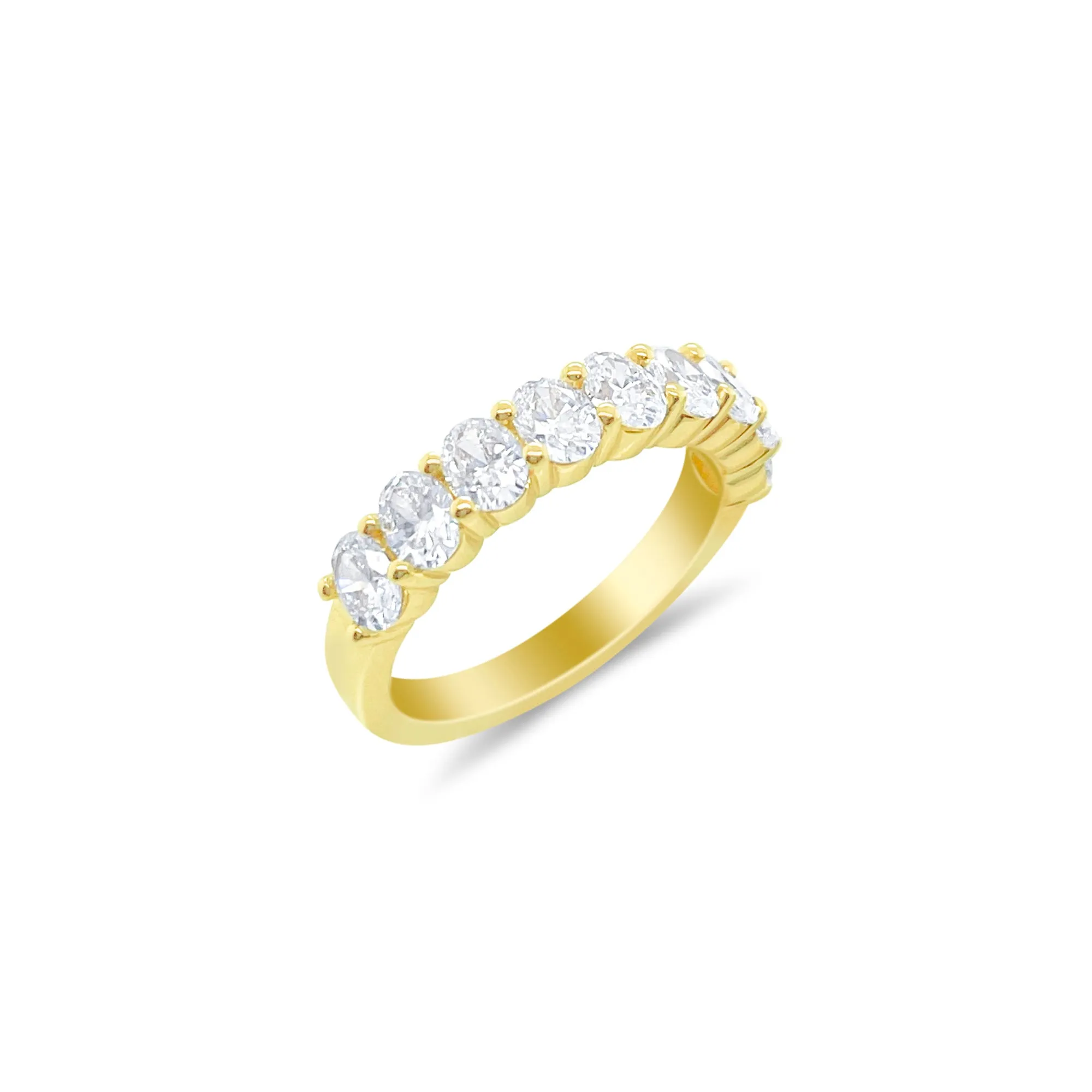 Yellow Gold Half Band Eternity Oval Band sold by Meira T