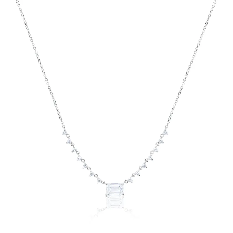 Emerald Cut Necklace | LAB Diamonds sold by Meira T