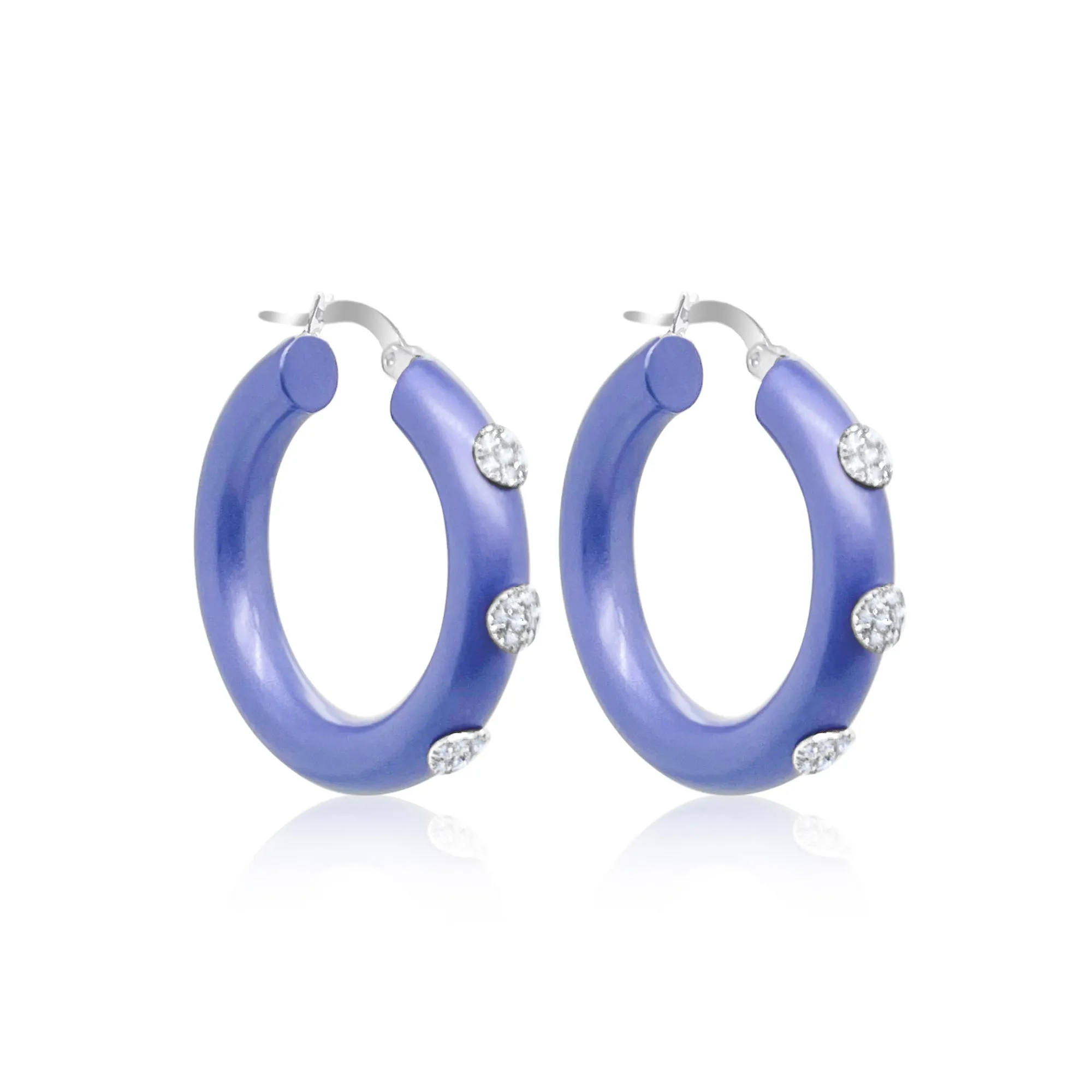 Ibiza After Dark Silver Hoops sold by Meira T