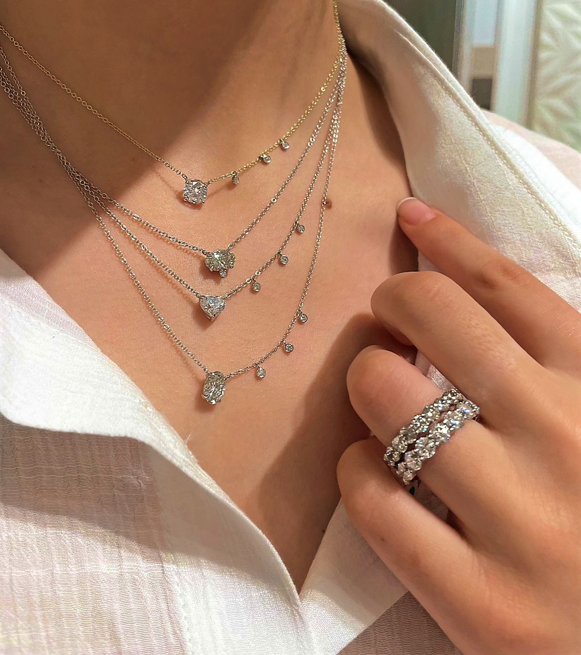 1.00 Carat Lab Grown White Gold Diamond Heart and Bezel Necklace *ONLINE EXCLUSIVE* sold by Meira T product image thumbnail 2