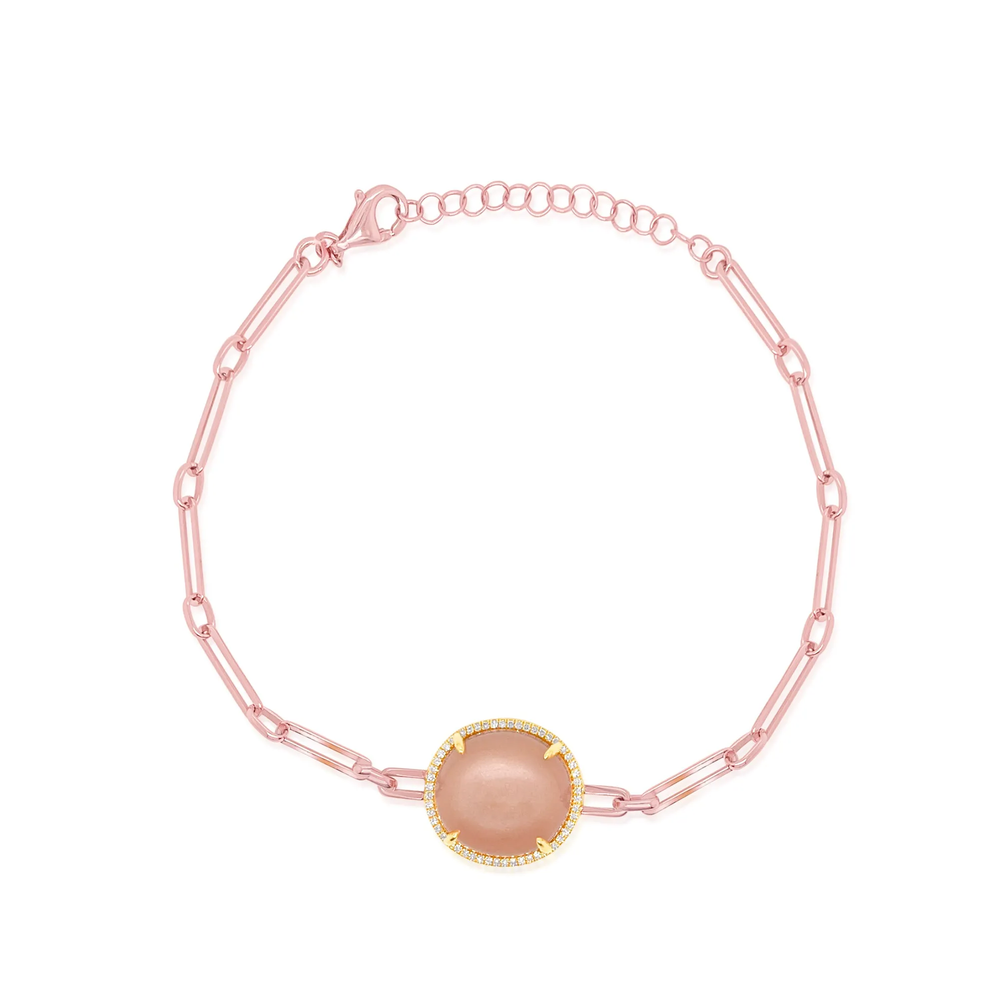 Silver and Diamond Pink Prisim Rhodium Bracelet sold by Meira T