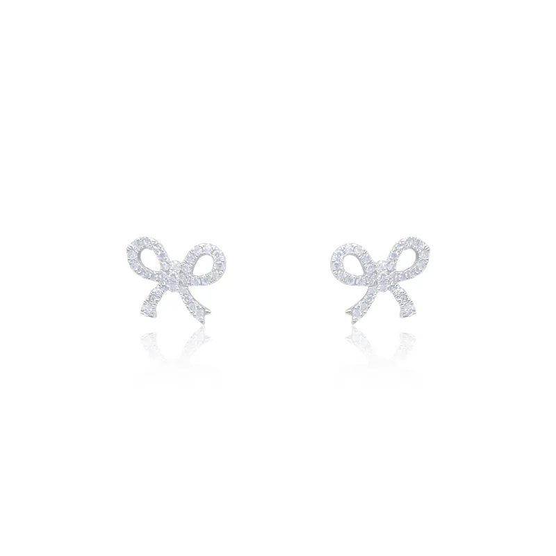 Delicate Diamond Bow Studs sold by Meira T