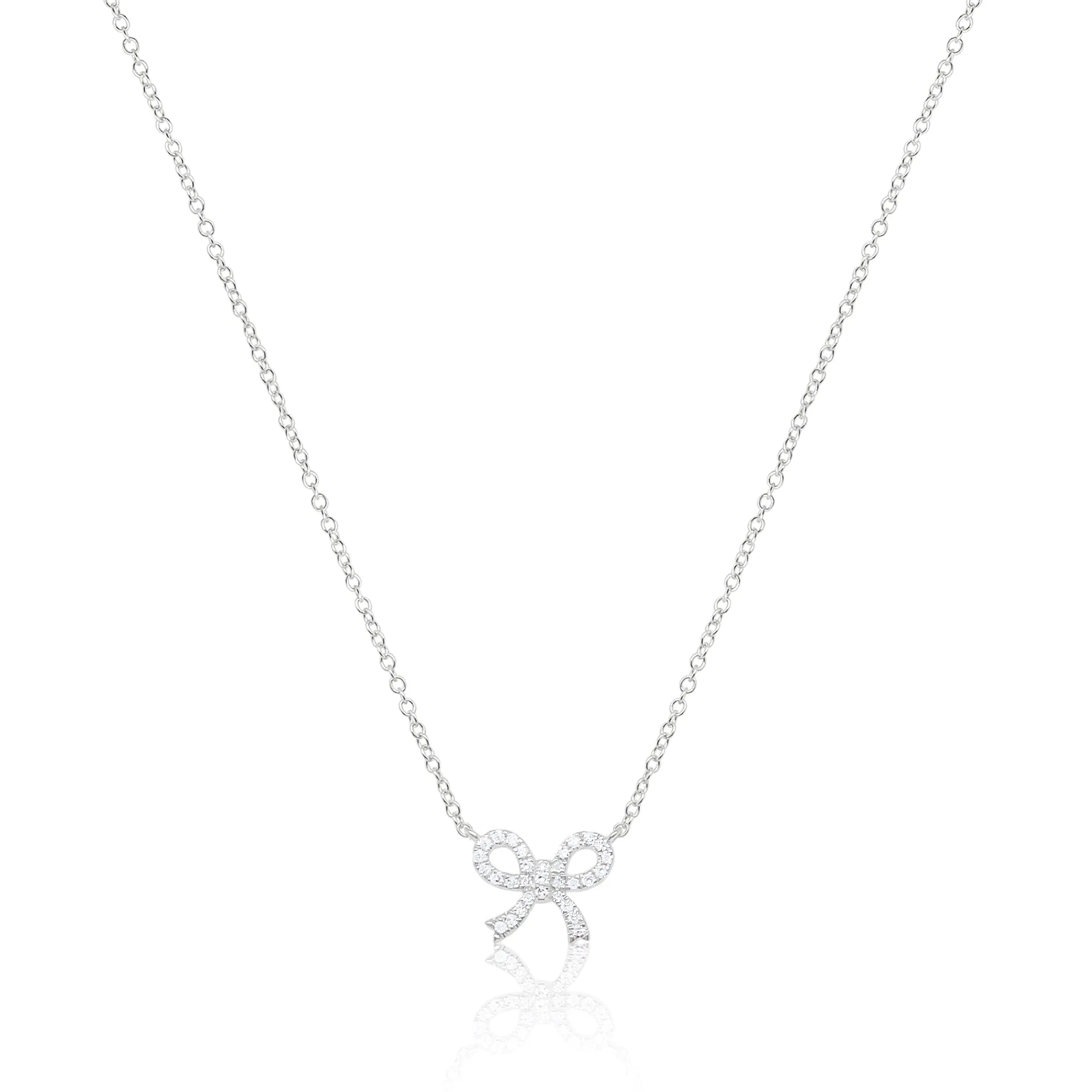 Delicate Diamond Bow Necklace sold by Meira T